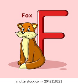 English Alphabet F Fox Animal Alphabet Stock Vector (Royalty Free ...