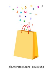 English alphabet flying out of the box (vector)