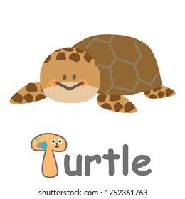 English alphabet with funny monsters.T card.