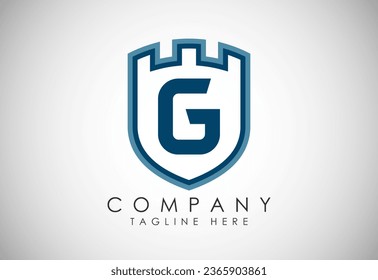 English Alphabet G With Castle Logo Design Vector. Graphic Alphabet Symbol For Corporate Business