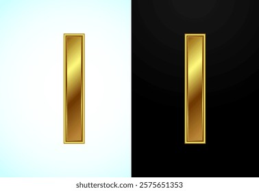 English alphabet I in gold color style. Graphic alphabet symbol for corporate business identity