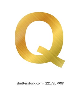 English alphabet, gold texture letter Q on white background - Vector illustration