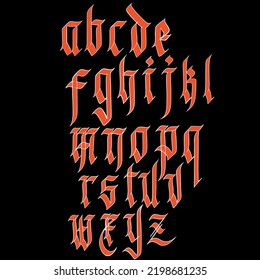 English Alphabet Gothic Style Stock Vector (Royalty Free) 2198681235 ...