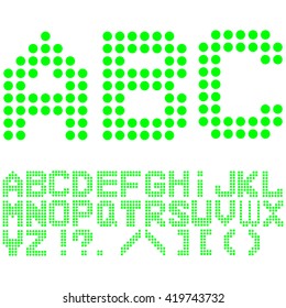English alphabet green