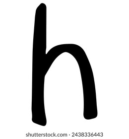 English alphabet h 4 cute on a white background, vector illustration.