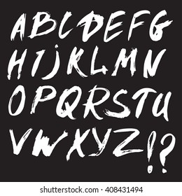 English alphabet - hand drawn with ink brush 
