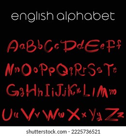 english alphabet hand lettering vector