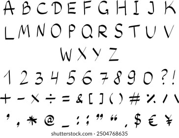 English alphabet, handwritten in vector 
