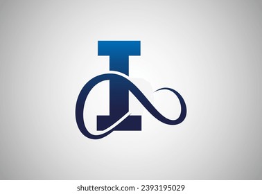 English alphabet I with infinity sign. Infinity, eternity, infinite, endless, loop symbols.
