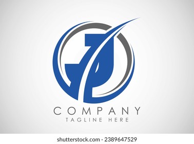 English alphabet J with swoosh. Modern vector logotype for business and company identity
