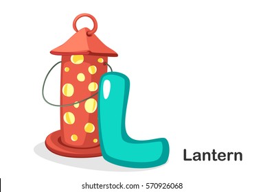 English alphabet L, L for lantern