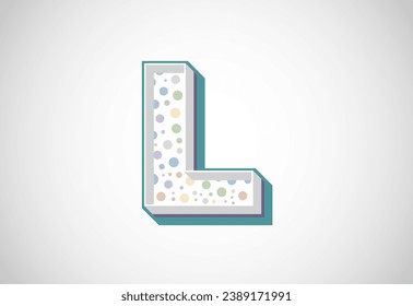 English alphabet L. Retro style bold modern vector alphabet design