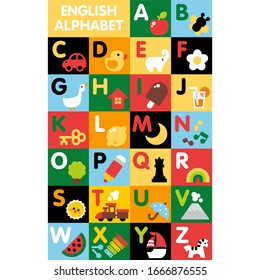 English alphabet. Language learning. Letters