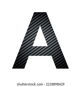 English alphabet letter A, carbon dark texture on white background - Vector illustration