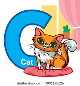 English alphabet, the letter C. Cat.