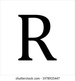 English Alphabet Letter Capital R Isolated Vector