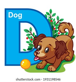 English Alphabet Letter D Dog Stock Vector (Royalty Free) 1931198546 ...