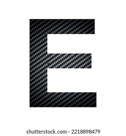 English alphabet letter E, carbon dark texture on white background - Vector illustration