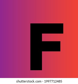 English alphabet letter "F" shape on Abstract background