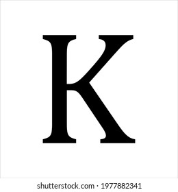 English Alphabet Letter K Isolated Vector