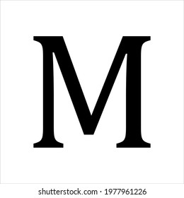 English Alphabet Letter M Isolated Vector