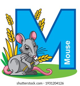 English alphabet, letter M. Mouse.