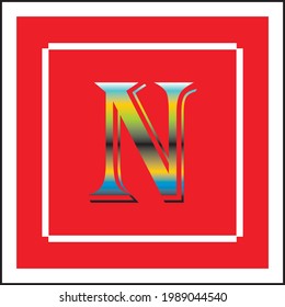 English alphabet letter N with beautiful style and color. great for printing, publishing, t-shirt, mugs, websites, social media and trending.