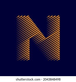 English Alphabet letter N Logo design Isolated Vector
