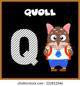 The English alphabet letter Q, Quoll