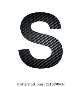 English alphabet letter S, carbon dark texture on white background - Vector illustration