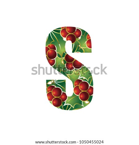english alphabet letter s with christmas decorations vector illustration - Christmas Letter Decorations english alphabet letter s with christmas decorations vector illustration - Christmas Letter Decorations