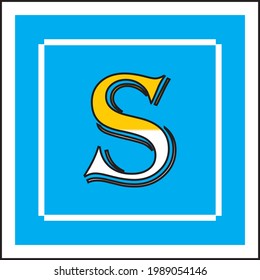 English alphabet letter S vector design . good for school, stickers,  printing, publishing, websites and social media.