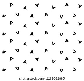 English Alphabet Letter A Seamless Vector Pattern