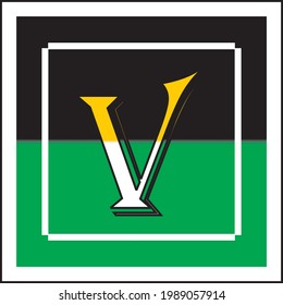 English alphabet letter V. good for t-shirt, printing , school , stickers and publishing.