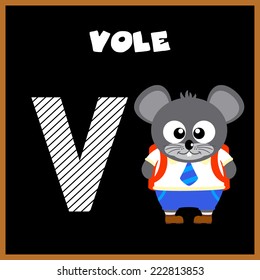 The English alphabet letter V, Vole