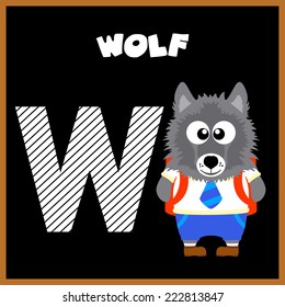 The English alphabet letter W, Wolf