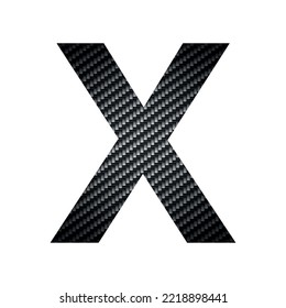 English alphabet letter X, carbon dark texture on white background - Vector illustration