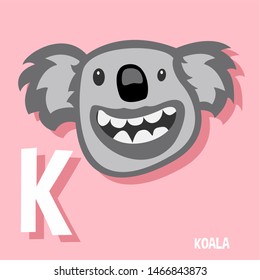 English Alphabet Letters With Animals For Children Letter K Koala