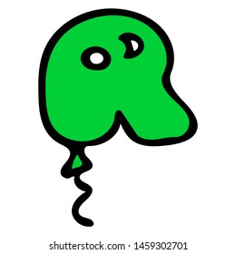 english alphabet, letters in the form of balloons multi-colored, letter R, vector illustration