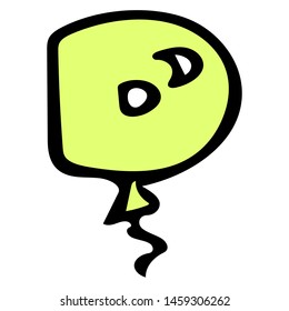 english alphabet, letters in the form of balloons multi-colored, letter D, vector illustration