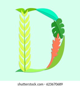 English alphabet letters formed by origami leaves. Font style, vector design template elements for your application or corporate identity.