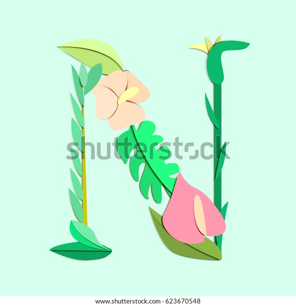 English Alphabet Letters Formed By Origami Stock Vector