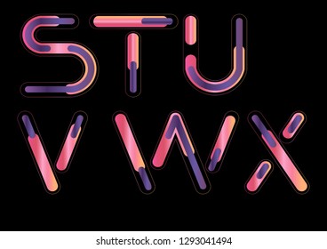 English alphabet letters / Latin letters, abstract letters s, t, u, v, w, x