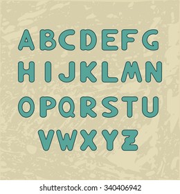 English alphabet with letters round shape with a stroke - vector, EPS 10