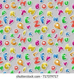 English alphabet letters seamless pattern