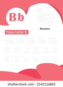 English alphabet letters tracing line printable worksheet with cute pictures for coloring for vocabulary learning. Basic writing practice for preschool and kindergarten kids students and teachers