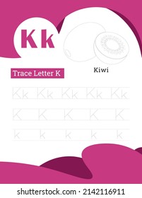 English alphabet letters tracing line printable worksheet with cute pictures for coloring for vocabulary learning. Basic writing practice for preschool and kindergarten kids students and teachers