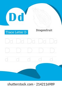 English alphabet letters tracing line printable worksheet with cute pictures for coloring for vocabulary learning. Basic writing practice for preschool and kindergarten kids students and teachers