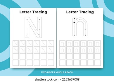 English Alphabet Letters Tracing Line Printable Stock Vector (Royalty ...