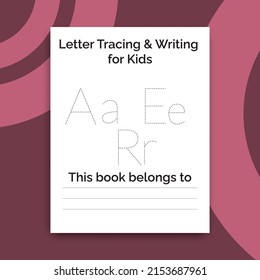 English alphabet letters tracing line printable worksheet with cute pictures for coloring for vocabulary learning. Basic writing practice for preschool and kindergarten kids students and teachers